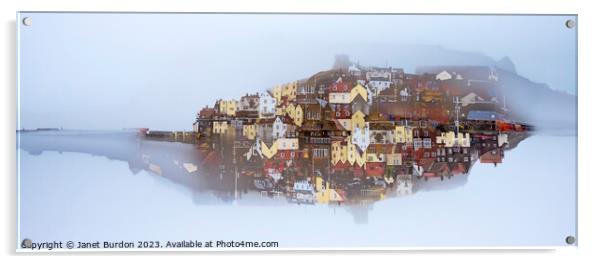 Reflection of Whitby Acrylic by Janet Burdon