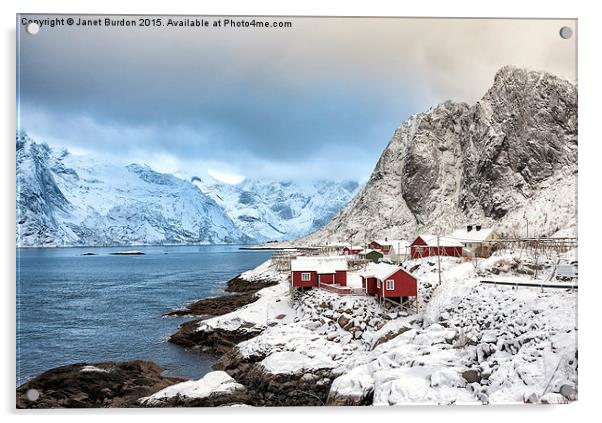 Hamnoy Rorbu, Lofoten Islands Acrylic by Janet Burdon