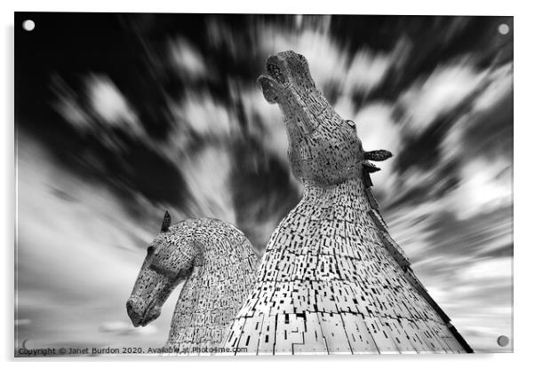 The Falkirk Kelpies  Acrylic by Janet Burdon