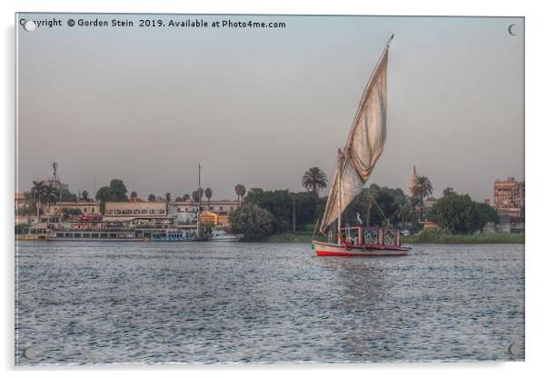Felucca at Dusk; Chapter 2 Acrylic by Gordon Stein