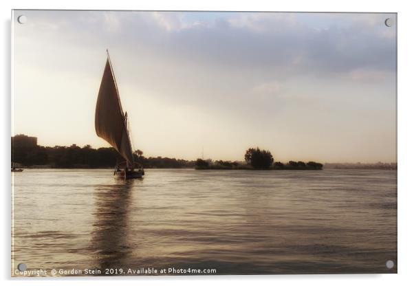 Felucca at Dusk; Chapter 3 Acrylic by Gordon Stein