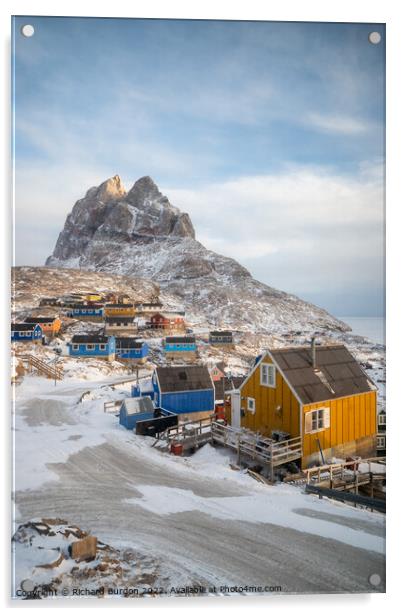 Uummannaq, The Heart Shaped Mountain Acrylic by Richard Burdon