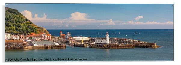 Scarborough Harbour Panorama Acrylic by Richard Burdon