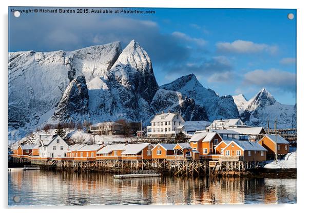  Sakrisoy village, Lofoten islands Acrylic by Richard Burdon