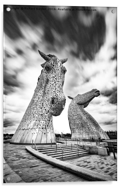 The Falkirk Kelpies Acrylic by Richard Burdon