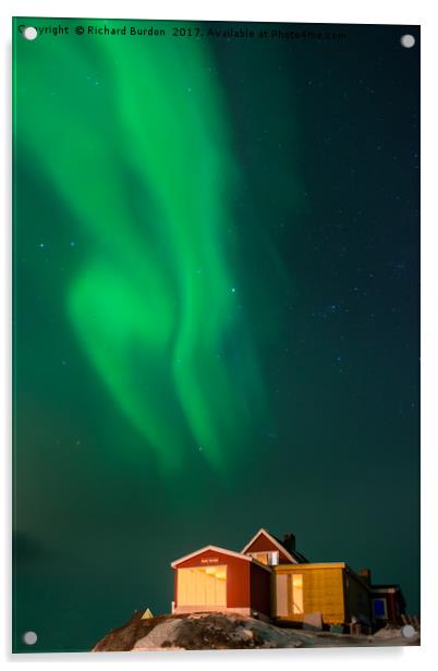 The Northern Lights Hotel Acrylic by Richard Burdon