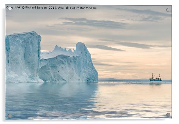 Towering Icebergs Acrylic by Richard Burdon