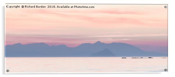 Arran Sunset Acrylic by Richard Burdon