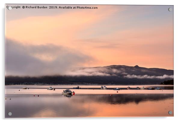 Misty Sunrise Over Loch Fyne Acrylic by Richard Burdon