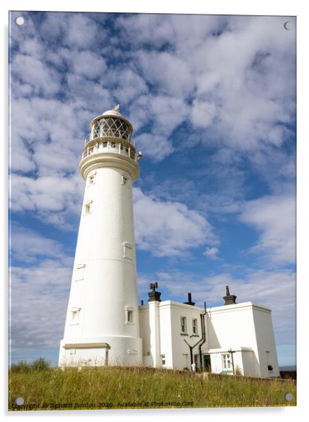 Flamborough Lighthouse Acrylic by Richard Burdon