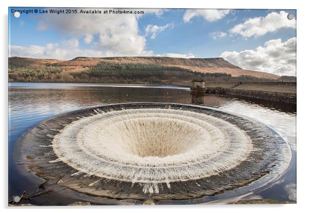  Ladybower Reservoir plughole  Acrylic by Lee Wright