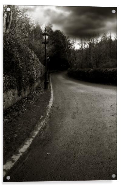 Lamp Light Lane, Dalserf Acrylic by Reg Atkinson