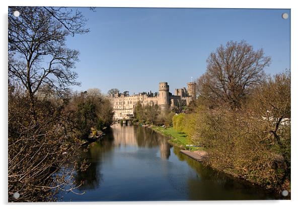 View of Warwick Castle Acrylic by Gail Johnson