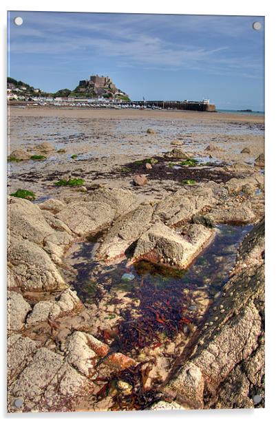 Mont Orgueil Castle Acrylic by Gail Johnson