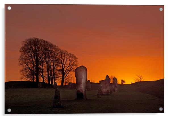 Avebury Stone Circle Acrylic by Gail Johnson