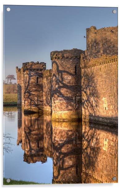 Beaumaris castle Acrylic by Gail Johnson