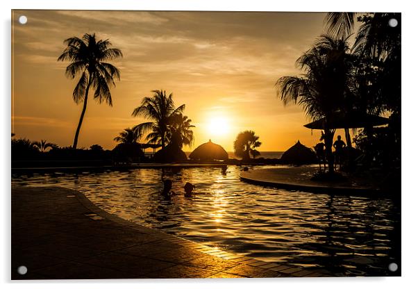tropical sunset Acrylic by Gail Johnson