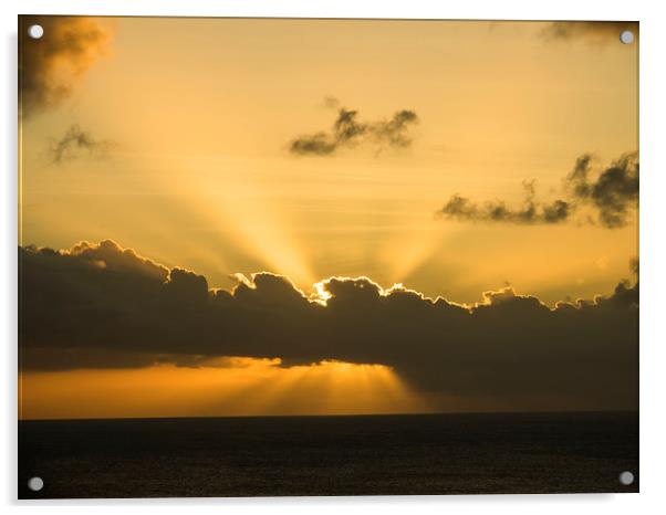 Sunset over the Caribbean Acrylic by Gail Johnson
