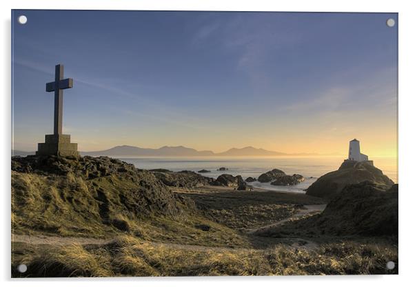 Sunset at Llanddwyn Island Acrylic by Gail Johnson