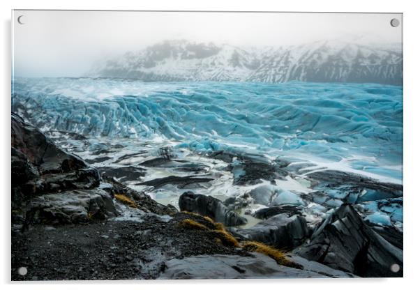 Icelandic Views - Svínafellsjökull glacier  Acrylic by Gail Johnson