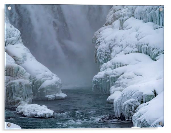 Icelandic Views - Gulfoss Acrylic by Gail Johnson