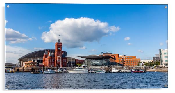 Cardiff Bay with the Historic and Modern landmarks Acrylic by Gail Johnson