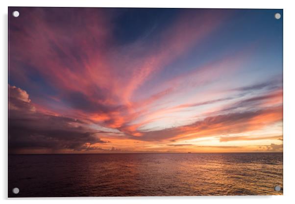 Ocean Sunset Acrylic by Gail Johnson