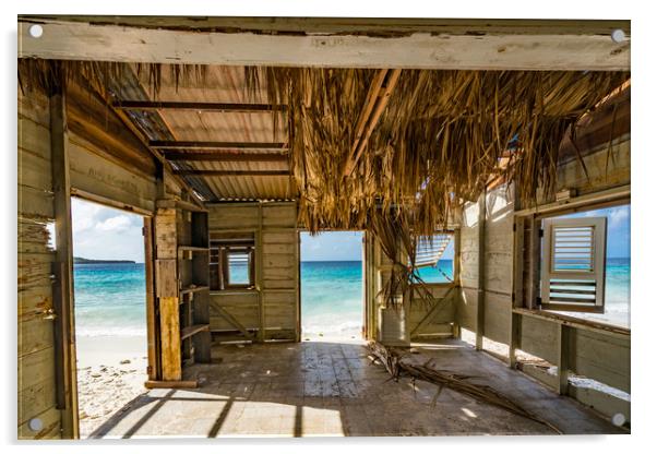 Beach Views around the small Caribbean island of C Acrylic by Gail Johnson