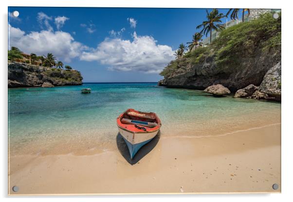 Lagun Beach on the caribbean island of Curacao Acrylic by Gail Johnson