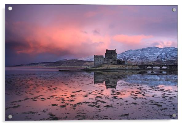 Eilean Donan Castle at sunrise Acrylic by Gail Johnson
