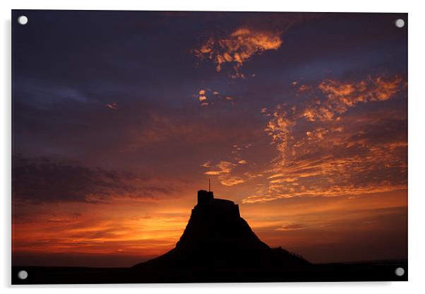 Lindisfarne Castle Sunrise Acrylic by Gail Johnson