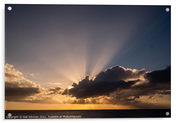sunrays over the sea Acrylic by Gail Johnson