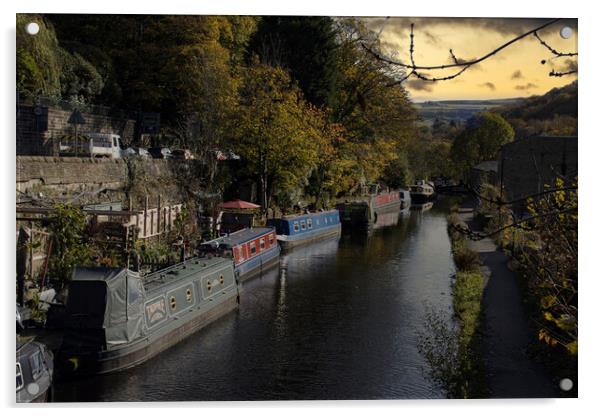 Hebden Bridge Barges Acrylic by Glen Allen