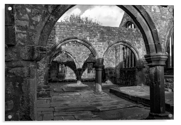St Thomas a Becket Church Ruins Mono Acrylic by Glen Allen