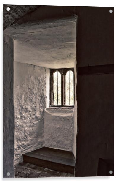 Views Through Medieval Windows 07 Skipton Castle Acrylic by Glen Allen