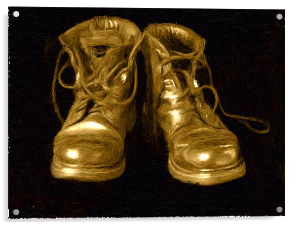 Boots - Oil Painting Effect Acrylic by Glen Allen