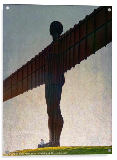 Abstract of The Angel of The North Acrylic by Glen Allen