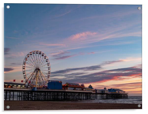 Blackpool Sunset  Acrylic by Glen Allen