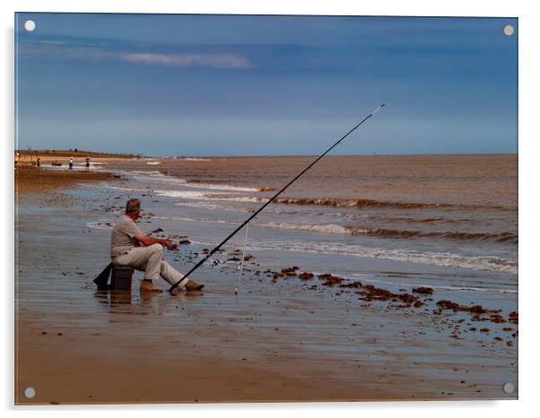 Sea Fishing at Spurn Point Acrylic by Glen Allen