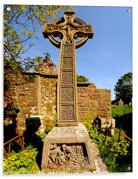 Celtic Cross Layd Church Acrylic by Stephen Maxwell