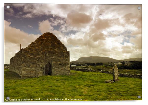 Ray Old Church, Falcarragh Acrylic by Stephen Maxwell