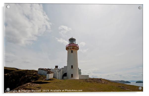 Arranmore Lighthouse Acrylic by Stephen Maxwell