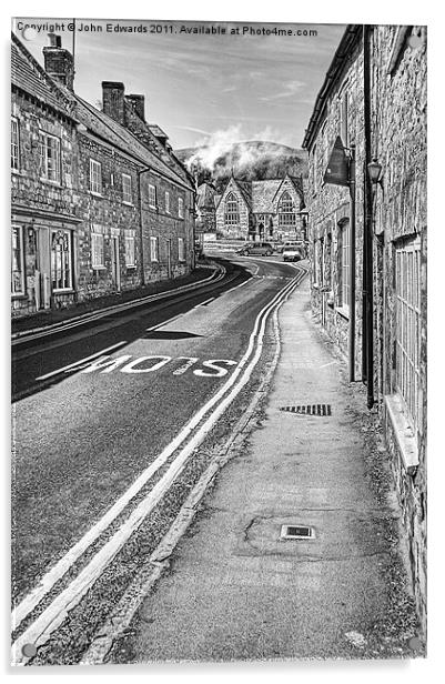Market Street, Abbotsbury, Dorset Acrylic by John Edwards