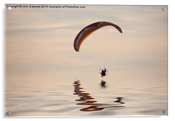 Powered paraglider Acrylic by John Edwards