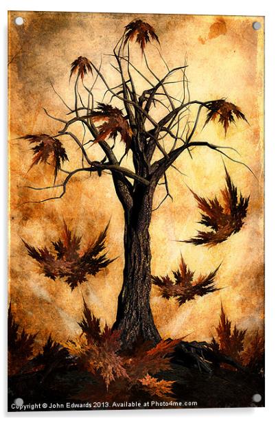 The song of Autumn Acrylic by John Edwards