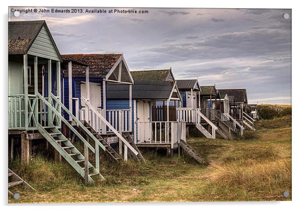 Old Hunstanton Beach Huts, North Norfolk, UK Acrylic by John Edwards