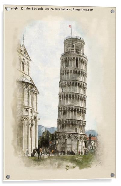 The Leaning Tower  Acrylic by John Edwards