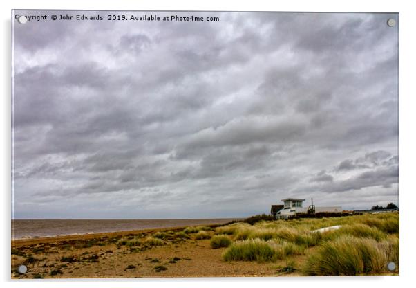 Snettisham Beach Acrylic by John Edwards