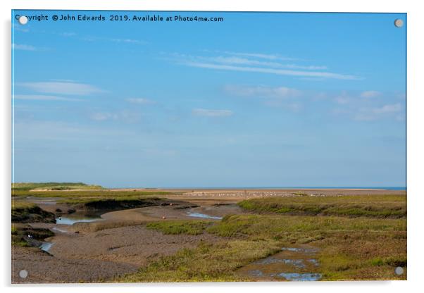 Salt Marsh, Thornham  Acrylic by John Edwards