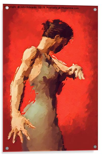 Sensual Flamenco Performance Acrylic by John Edwards
